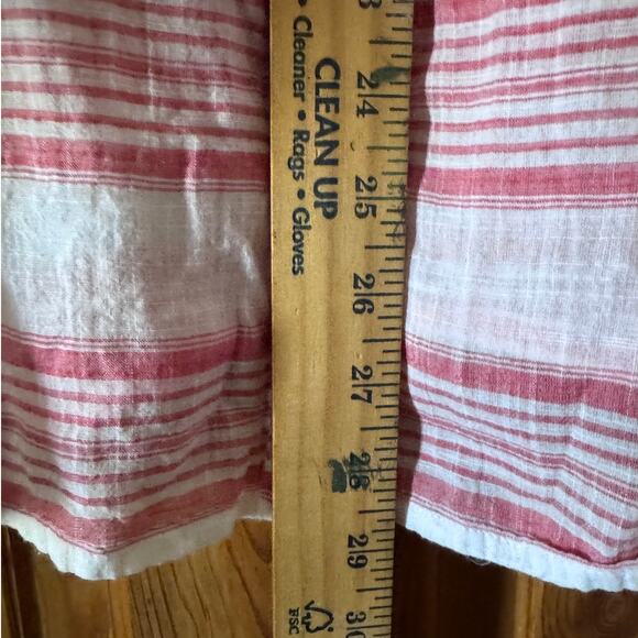 J.Jill Red & White Striped 100% Cotton Shirt - Size M Lightwieght preppy - Picture 10 of 10